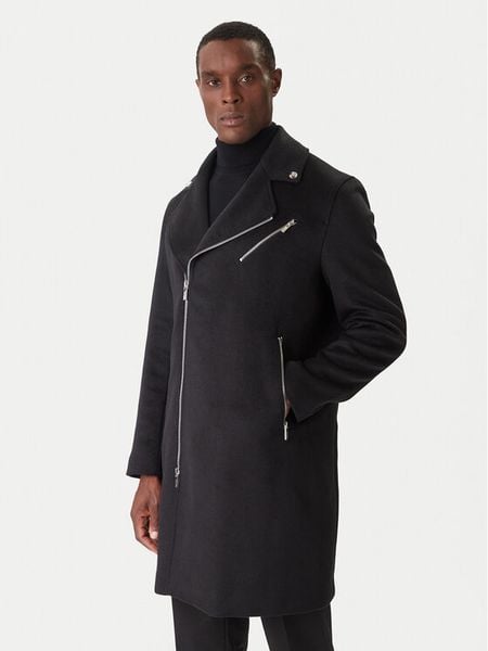 KARL LAGERFELD Płaszcz wełniany 455015 554751 Czarny Regular Fit. Czarne płaszcze KARL LAGERFELD, na zimę, m, bez wzorów, z syntetyku, bez kaptura. Za 2,219.00 zł.