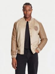 Guess Kurtka bomber M5BL2B K1062 Beżowy Regular Fit. Brązowe kurtki Guess, m, z aplikacjami, z syntetyku, bez kaptura. Za 559.99 zł.