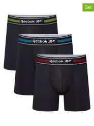 Reebok Bokserki (3 pary) "Roscoe" w kolorze czarnym rozmiar: S. Czarne bokserki Reebok, s, bez wzorów. Za 56.99 zł.