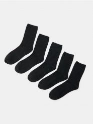 Długie skarpety 5 pack - czarny. Czarne skarpety Sinsay, bez wzorów. Za 12.99 zł.