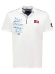 Geographical Norway Koszulka polo "Kancre" w kolorze białym rozmiar: XXL. Białe koszulki polo sportowe Geographical Norway, xxl, bez wzorów, z bawełny, bez kołnierzyka, bez ramiączek. Za 79.03 zł.