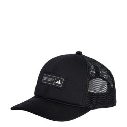 Czapka Snapback Trucker. Czarne czapki z daszkiem Adidas, bez wzorów, z materiału. Za 119.00 zł.