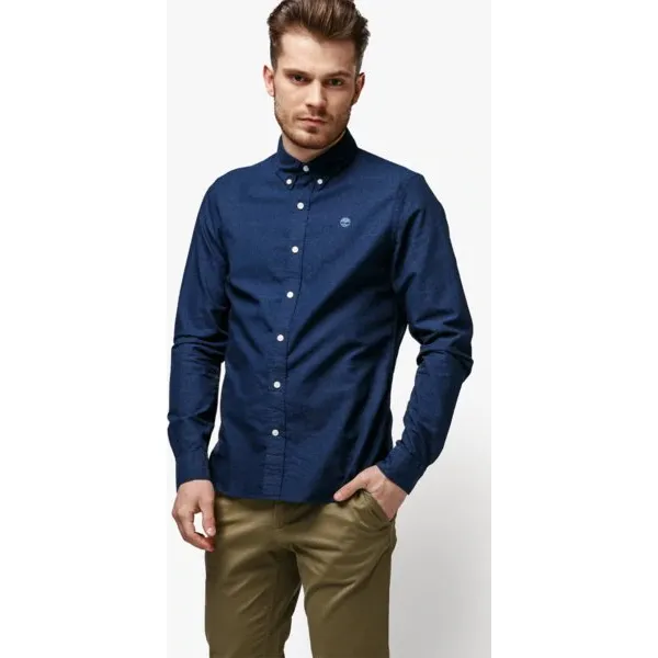 Timberland Koszula Ls Tioga River Texture Shirt Slim , granatowy, rozmiar L. Niebieskie koszule Timberland, l, bez wzorów, z bawełny, bez kołnierzyka, bez ramiączek. W wyprzedaży za 249.99 zł.