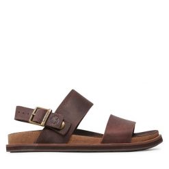 Sandały Timberland. Brązowe sandały Timberland, bez zapięcia. Za 409.99 zł.
