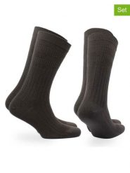 Norfolk Skarpety trekkingowe (2 pary) "Joseph" w kolorze ciemnobrązowym rozmiar: 43-46. Brązowe skarpety Norfolk, bez wzorów, z materiału. Za 39.99 zł.