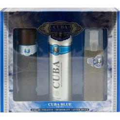 Cuba Blue Zestaw dla mężczyzn EDT 100ml + 200ml Deodorant + 100ml Woda po goleniu. Zestawy kosmetyków marki Cuba. Za 53.45 zł.
