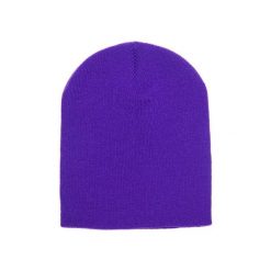 Czapka Ciężkiej Grubości. Fioletowe czapki zimowe FLEXFIT, bez wzorów. Za 42.99 zł.