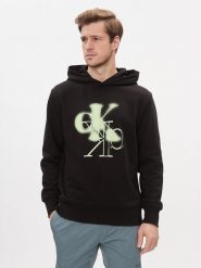 Calvin Klein Jeans Bluza Mirrored Ck Logo Hoodie J30J324630 Czarny Regular Fit. Czarne bluzy Calvin Klein Jeans, m, bez wzorów, z bawełny, bez kaptura. Za 219.99 zł.