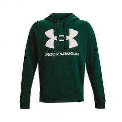 Bluza sportowa męska Under Armour Rival Fleece Big Logo HD. Białe bluzy z kapturem Under Armour, m, bez wzorów, z bawełny, z kapturem. Za 275.90 zł.
