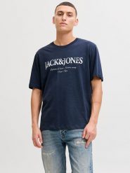 Jack & Jones Koszulka "Devin Daytona" w kolorze granatowym rozmiar: S. Niebieskie bezrękawniki Jack & Jones, s, bez wzorów, z bawełny, bez kołnierzyka, bez ramiączek. Za 39.99 zł.