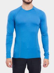 Bluza Sensor Merino Active Tee L/S. Niebieskie bielizna termoaktywna Sensor, na zimę, l, bez wzorów, z materiału, bez ramiączek, narciarskie. Za 346.49 zł.