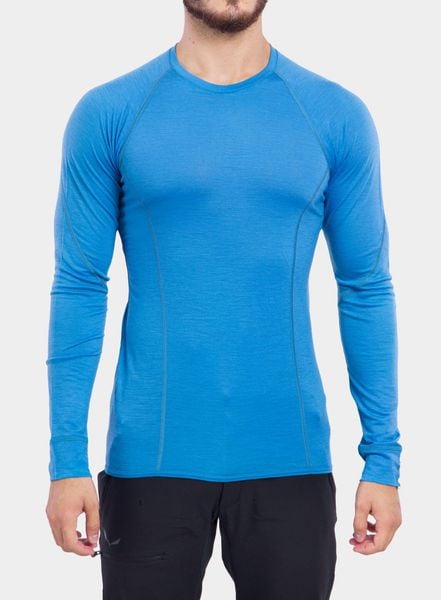 Bluza Sensor Merino Active Tee L/S. Niebieskie bielizna termoaktywna Sensor, na zimę, l, bez wzorów, z materiału, bez ramiączek, narciarskie. Za 346.49 zł.