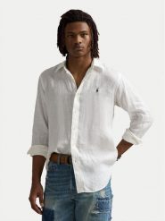 Polo Ralph Lauren Koszula 710966295003 Biały Slim Fit. Białe koszule Polo Ralph Lauren, m, bez wzorów, ze lnu, bez kołnierzyka, bez ramiączek. Za 709.99 zł.