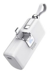 Kieszonkowy powerbank TRUST Pacto 5000 mAh biały. Białe powerbanki Trust. Za 67.99 zł.