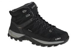 Buty trekkingowe CMP Rigel Waterproof. Czarne buty turystyczne CMP, bez wzorów, z zamszu, bez zapięcia, trekkingowe. Za 349.99 zł.