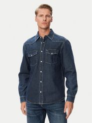 Tommy Jeans Koszula jeansowa Western DM0DM23697 Granatowy Regular Fit. Niebieskie koszule Tommy Jeans, m, bez wzorów, z bawełny, bez kołnierzyka, bez ramiączek. Za 409.99 zł.