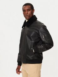 Boss Kurtka skórzana Jobark 50522930 Czarny Regular Fit. Czarne kurtki Boss, m, bez wzorów, ze skóry, bez kaptura. Za 3,499.00 zł.