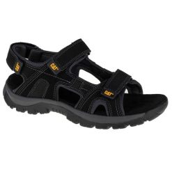 Sandały męskie, Giles Oxfors Sandal. Czarne sandały CATerpillar, z materiału, bez zapięcia. Za 437.00 zł.