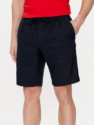 Tommy Hilfiger Szorty materiałowe Harlem MW0MW34498 Granatowy Regular Fit. Niebieskie szorty Tommy Hilfiger, m, bez wzorów, ze lnu. Za 469.99 zł.