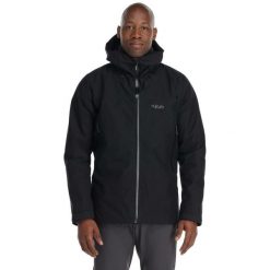 Kurtka przeciwdeszczowa męska Rab Namche GTX Jacket z kapturem. Czarne kurtki RAB, m, bez wzorów, z kapturem. Za 1,146.99 zł.