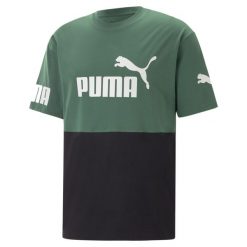 Koszulka Sportowa Męska Puma Power Colorblock. Czarne t-shirty sportowe Puma, bez wzorów, bez ramiączek, na jogę i pilates. Za 82.99 zł.