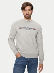 Tommy Hilfiger Bluza MW0MW35530 Szary Regular Fit. Szare bluzy Tommy Hilfiger, m, bez wzorów, z bawełny, bez kaptura. Za 289.99 zł.