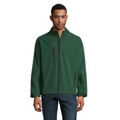 Kurtka Męska Relax Soft Shell. Zielone kurtki SOL'S, l, bez wzorów, bez kaptura. Za 217.99 zł.