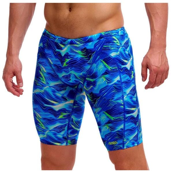 Spodenki do pływania Jammery Funky Trunks Storm Chaser. Niebieskie odzież kąpielowa Funky Trunks, m, bez wzorów, sportowe. Za 219.00 zł.