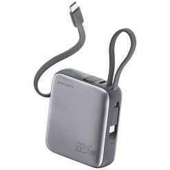4smarts Pocket Dual Cord 10000 mAh 22.5W z wbudowanym kablem USB-C szary. Szare powerbanki . Za 109.90 zł.