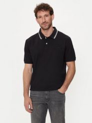 Gant Polo Contrast 2013039 Czarny Regular Fit. Czarne koszulki polo GANT, m, bez wzorów, z bawełny, bez kołnierzyka, bez ramiączek. Za 269.99 zł.