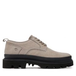 Półbuty Clarks. Szare eleganckie półbuty Clarks, bez wzorów, bez obcasa, bez zapięcia. Za 589.99 zł.