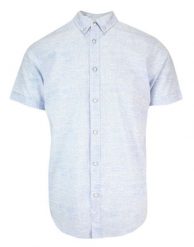 Koszula Męska, Błękitna, Melanżowa Bawełniana, Casualowa, Krótki Rękaw -PAKO JEANS. Niebieskie koszule Pako Jeans, m, bez wzorów, z bawełny, bez kołnierzyka, bez ramiączek. Za 135.00 zł.