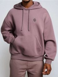 Bluza z kapturem Comfort Fit z haftem - fioletowy. Fioletowe bluzy z kapturem Sinsay, l, bez wzorów, z kapturem. Za 59.99 zł.