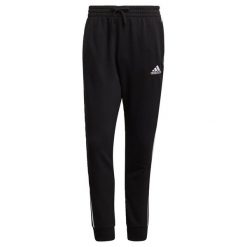 Spodnie adidas Essentials French Terry Tapered Cuff 3-Bandes. Białe spodnie materiałowe Adidas, na co dzień, m, bez wzorów, z polaru, sportowe. Za 163.99 zł.