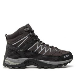 Trekkingi CMP. Szare botki sznurowane CMP, bez wzorów, bez obcasa, bez zapięcia. Za 499.99 zł.