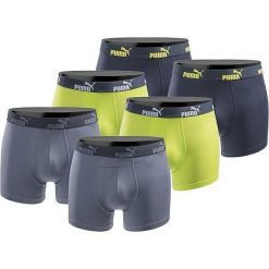 Bokserki majtki męskie Puma Boxershorts 6-pak bawełniane. Niebieskie bokserki Puma, m, bez wzorów, z bawełny. Za 190.00 zł.