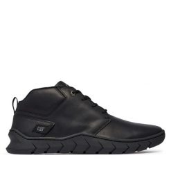 Trzewiki CAT Footwear. Czarne botki sznurowane CAT Footwear, bez wzorów, bez obcasa, bez zapięcia. Za 559.99 zł.