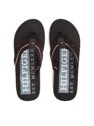 Tommy Hilfiger Japonki Corporate Hilfiger Beach FM0FM05436 Czarny. Czarne japonki Tommy Hilfiger, bez wzorów, z materiału. Za 119.99 zł.