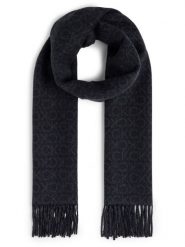 Calvin Klein Szalik Mężczyźni Wełna czarny|niebieski, ONE SIZE. Czarne szaliki CALVIN KLEIN, bez wzorów, z wełny. Za 329.95 zł.