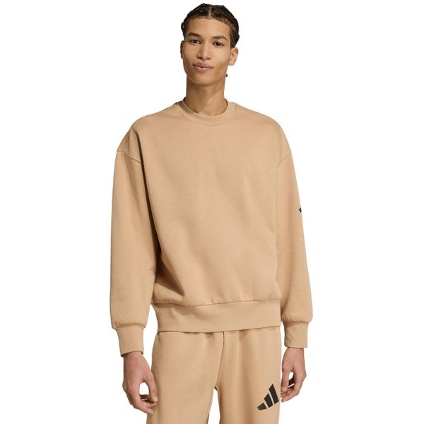 Bluza męska adidas Essentials Loose Fit 3 Bar Logo beżowa JX5668. Brązowe bluzy Adidas, m, bez wzorów, bez kaptura. Za 189.00 zł.