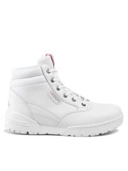 Kappa Trekkingi 242779 Biały. Białe botki sznurowane Kappa, bez wzorów, ze skóry, bez obcasa, bez zapięcia. Za 199.99 zł.