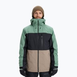 Kurtka snowboardowa męska Quiksilver Sycamore Block 20K. Zielone kurtki Quiksilver, na zimę, l, bez wzorów, z materiału, bez kaptura. Za 719.99 zł.