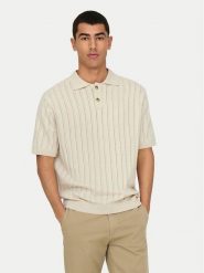 Only & Sons Polo Kent 22033463 Beżowy Regular Fit. Brązowe koszulki polo Only & Sons, l, bez wzorów, z syntetyku, bez kołnierzyka, bez ramiączek. Za 89.99 zł.