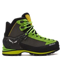 Trekkingi Salewa. Czarne botki sznurowane Salewa, bez wzorów, z gore-texu, bez obcasa, bez zapięcia. Za 1,299.00 zł.