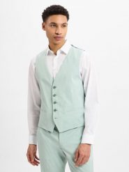 Finshley & Harding kamizelka garniturowa - Alameda Mężczyźni Slim Fit zielony, 54. Zielone garnitury Finshley & Harding, m, bez wzorów, z syntetyku. Za 299.95 zł.