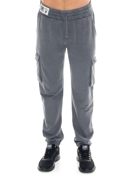 Spodnie bojówki męskie z polaru z gumką u dołu, Leone 1947 Vintage Dept. Szare joggery i bojówki LEONE 1947 APPAREL, m, bez wzorów, z bawełny, vintage. Za 353.64 zł.