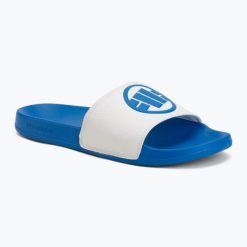 Klapki męskie Pitbull Logo. Niebieskie klapki PITBULL, z materiału. Za 109.99 zł.