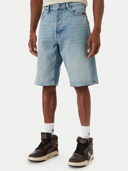 G-Star Raw Szorty jeansowe Deeggie D28474-D788 Niebieski Regular Fit. Niebieskie szorty G-Star Raw, m, bez wzorów, z bawełny, retro. Za 279.99 zł.