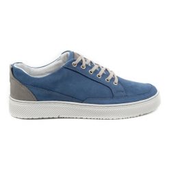 Olivier Buty Męskie skórzane Sneakers 950MA niebieskie. Niebieskie buty sportowe casual na jesień, bez wzorów, z jeansu, bez zapięcia. Za 351.82 zł.