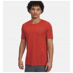 T-Shirt Męski Under Armour Koszulka Męska Sportowa Szybkoschnąca. Czerwone t-shirty sportowe Under Armour, bez wzorów, bez ramiączek, do biegania. Za 199.99 zł.
